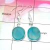 Natural Chalcedony Hydro Cut Earring W - E1423 Cut Solid 925 Sterling Silver Bezel  Earring Lot